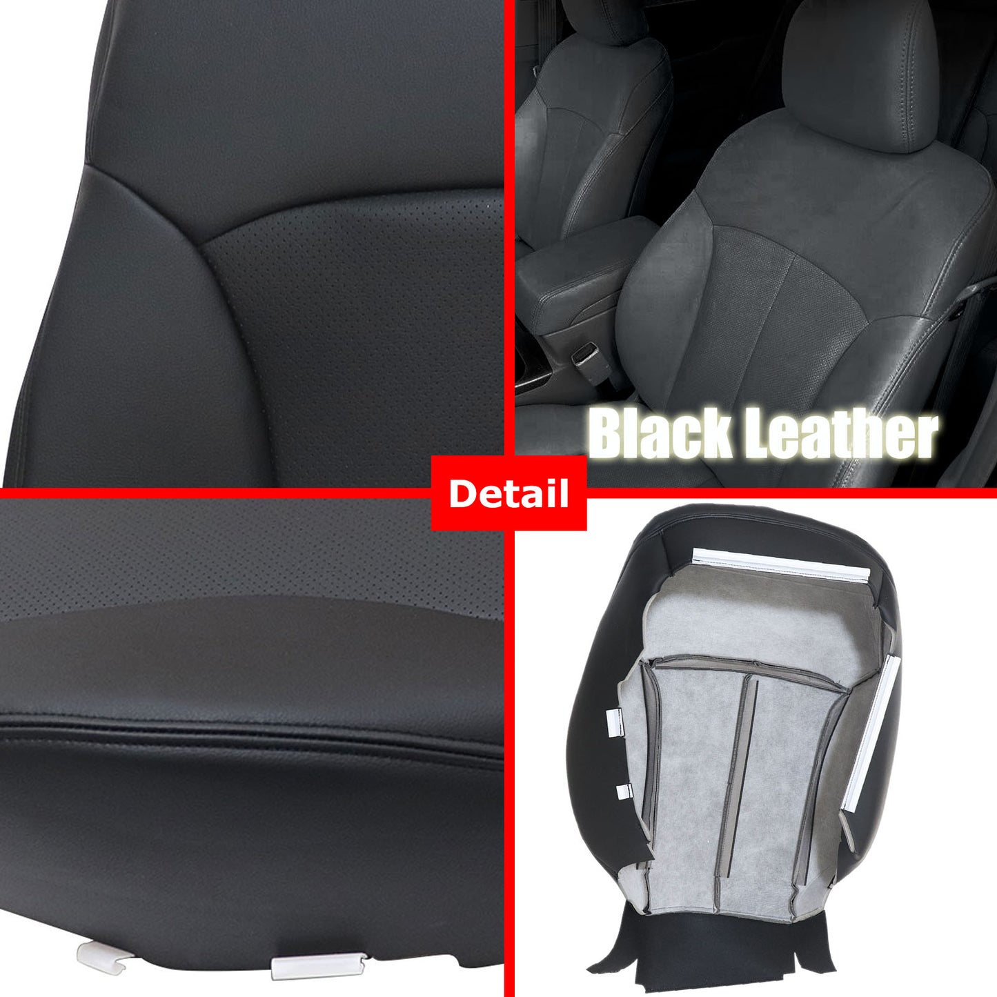 For 2010-2014 Subaru Outback Legacy Front Driver & Passenger Bottom & Top Leather Seat Cover Tan