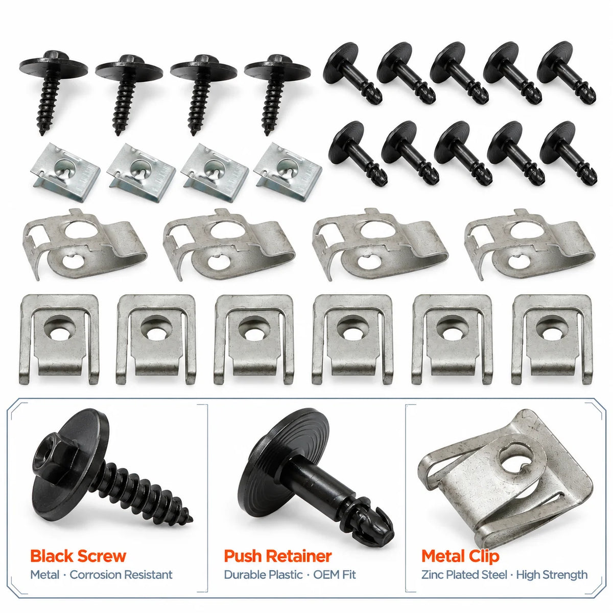 28x Engine splash guard mounting kit screw For 2011-2018 AUDI Q5 A4 A5 A6 A7