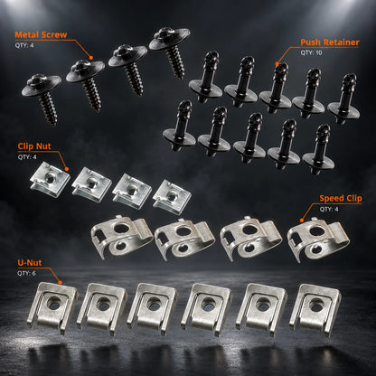 28x Engine splash guard mounting kit screw For 2011-2018 AUDI Q5 A4 A5 A6 A7