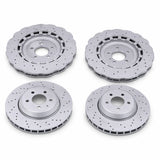 2 Pairs Front & Rear Vented Drilled Dimpled Disc Brake Rotors For 2014–2018 Audi RS7