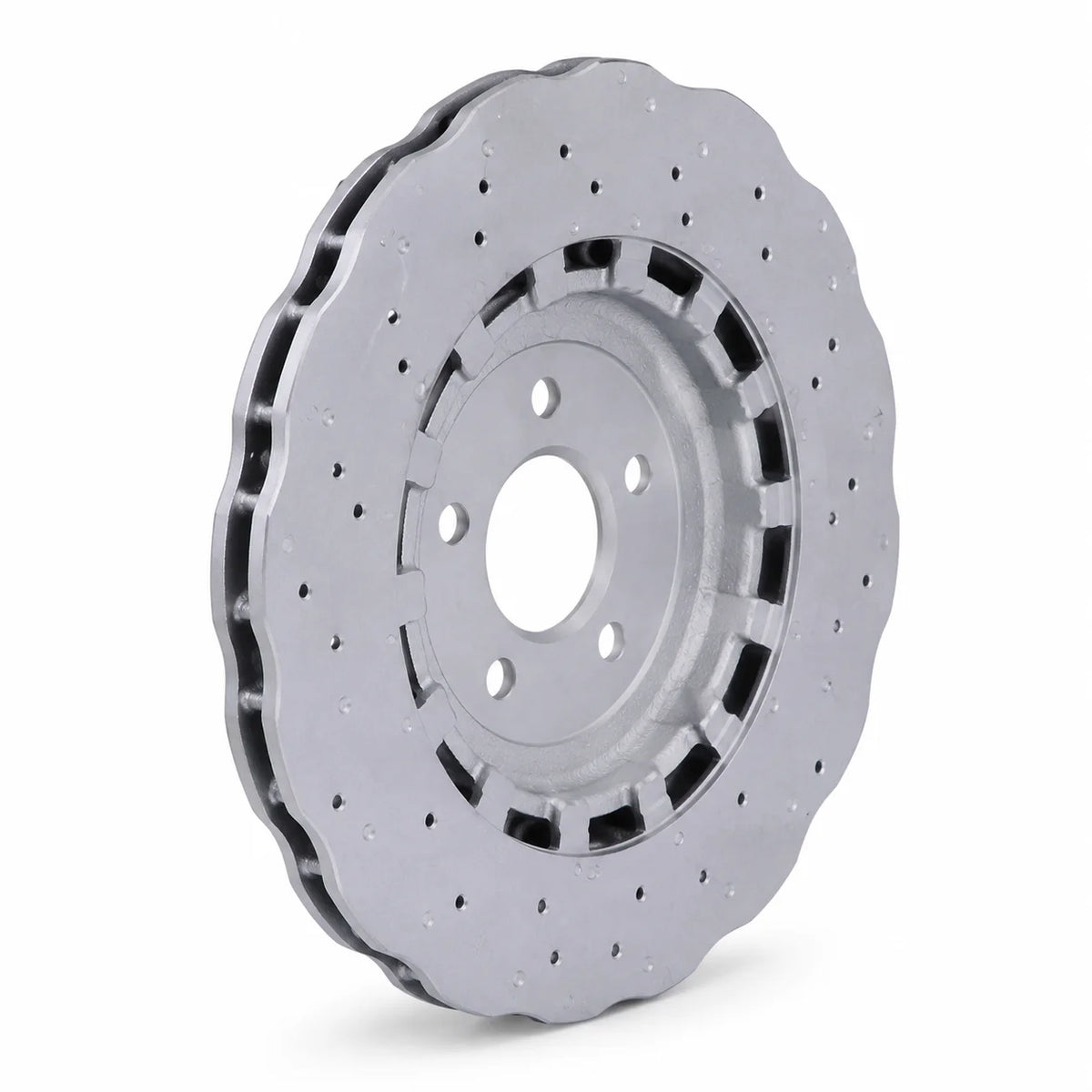 2 Pairs Front & Rear Vented Drilled Dimpled Disc Brake Rotors For 2014–2018 Audi RS7