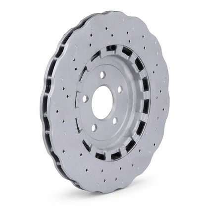 2 Pairs Front & Rear Vented Drilled Dimpled Disc Brake Rotors For 2014–2018 Audi RS7