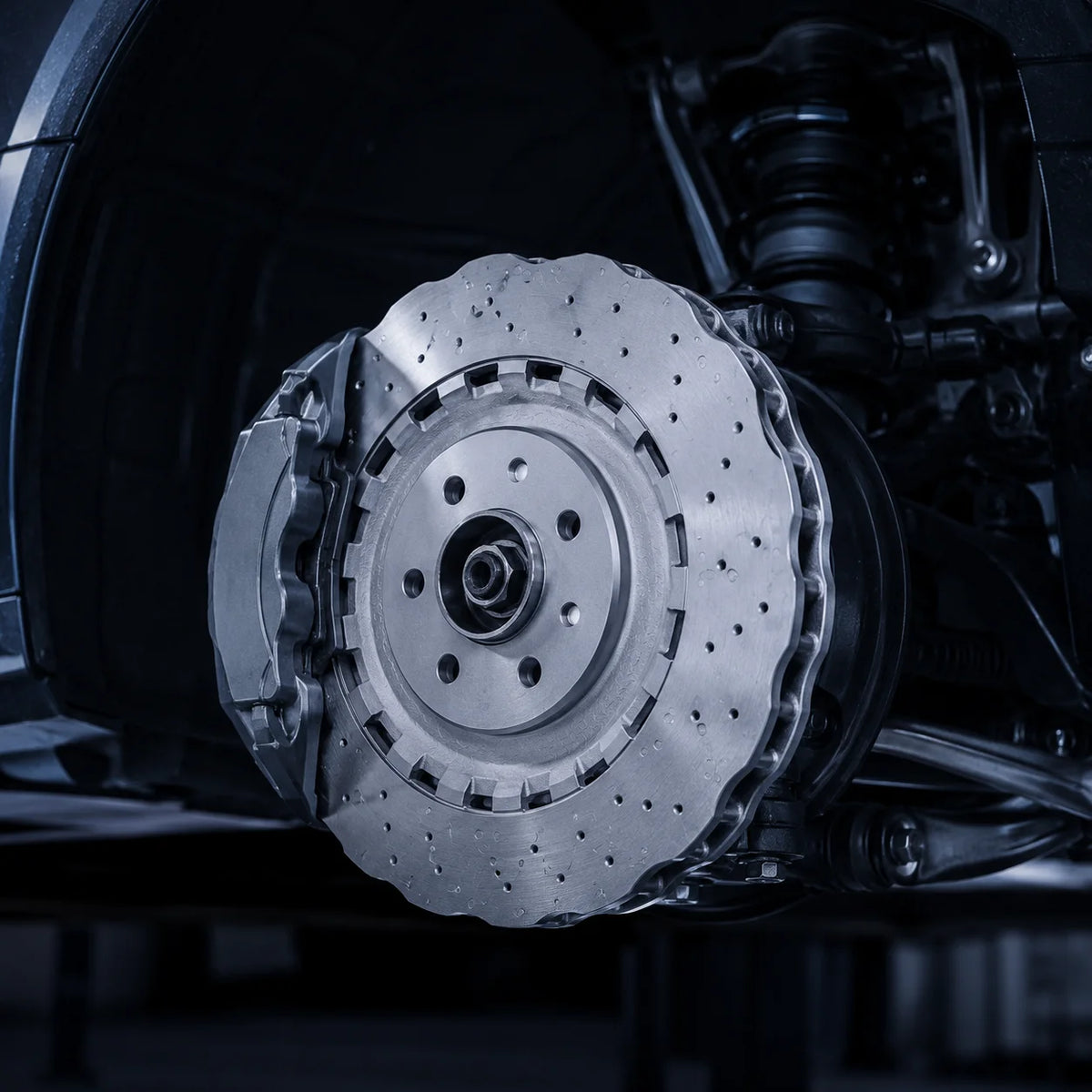 2 Pairs Front & Rear Vented Drilled Dimpled Disc Brake Rotors For 2014–2018 Audi RS7