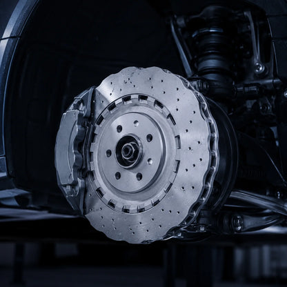 2 Pairs Front & Rear Vented Drilled Dimpled Disc Brake Rotors For 2014–2018 Audi RS7