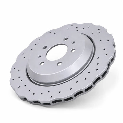 2 Pairs Front & Rear Vented Drilled Dimpled Disc Brake Rotors For 2014–2018 Audi RS7