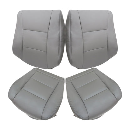 For 1998-2007 Toyota Land Cruiser Front Driver & Passenger Bottom & Top Leather Seat Cover Gray