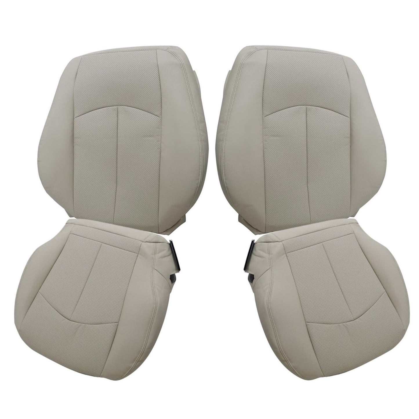 For 2003-2009 Mercedes Benz E63 E280 E300 E320 E350 E500 E550 Driver & Passenger Bottom & Top PERFORATED Leather Seat Cover Light Tan