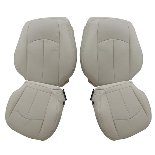For 2003-2009 Mercedes Benz E63 E280 E300 E320 E350 E500 E550 Driver & Passenger Bottom & Top PERFORATED Leather Seat Cover Light Tan