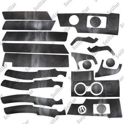 17Pcs Carbon Fiber Interior Set Cover Sticker Fit For Honda CRV CR-V 2007-2011