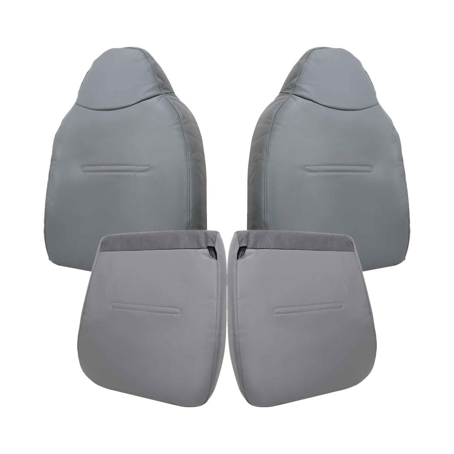 For 2001-2007 Ford F250 F350 F450 Driver-Passenger Bottom-Top Seat Cover Gray