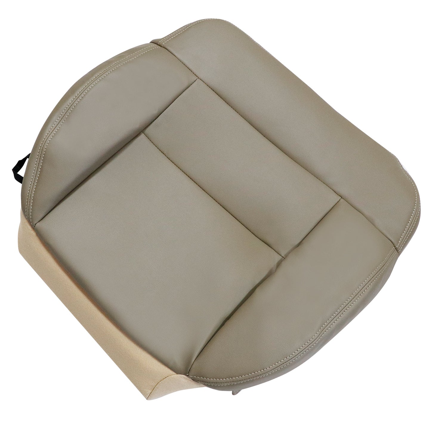 Front Driver & Passenger Bottom & Top Leather Seat Cover Tan & Driver Bottom Foam Cushion 2004-2008 For Ford F-150 Lariat XL XLT STX FX4
