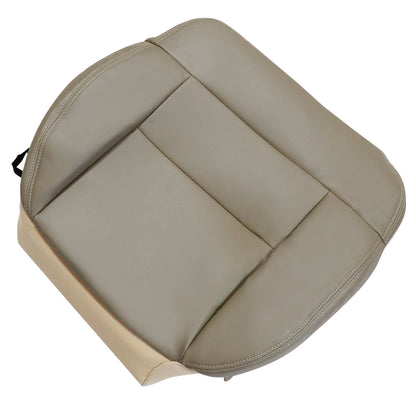 Front Driver & Passenger Bottom & Top Leather Seat Cover Tan & Driver Bottom Foam Cushion 2004-2008 For Ford F-150 Lariat XL XLT STX FX4