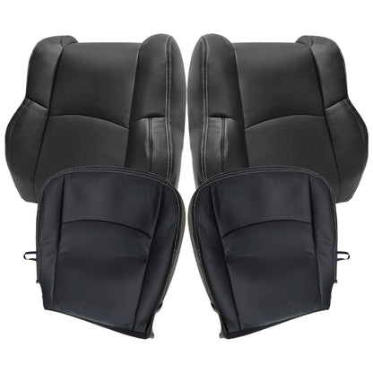 For 2009-2018 Dodge Ram 1500 2500 3500 Replacement Driver & Passenger Bottom & Top Leather Seat Cover Black