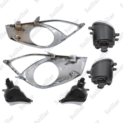 For 2013-2015 Toyota Avalon Bumper Fog Lamp Set W/ Turn Signal Lights + Bezels