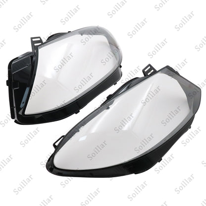 Pair Headlight Lens Cover Clear For 2016-2019 Mercedes Benz W166 GLE350 GLE43
