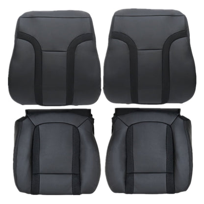 For 2010-2014 Ford F-150 Raptor SVT Front Driver & Passenger Bottom & Top Leather Seat Cover Black