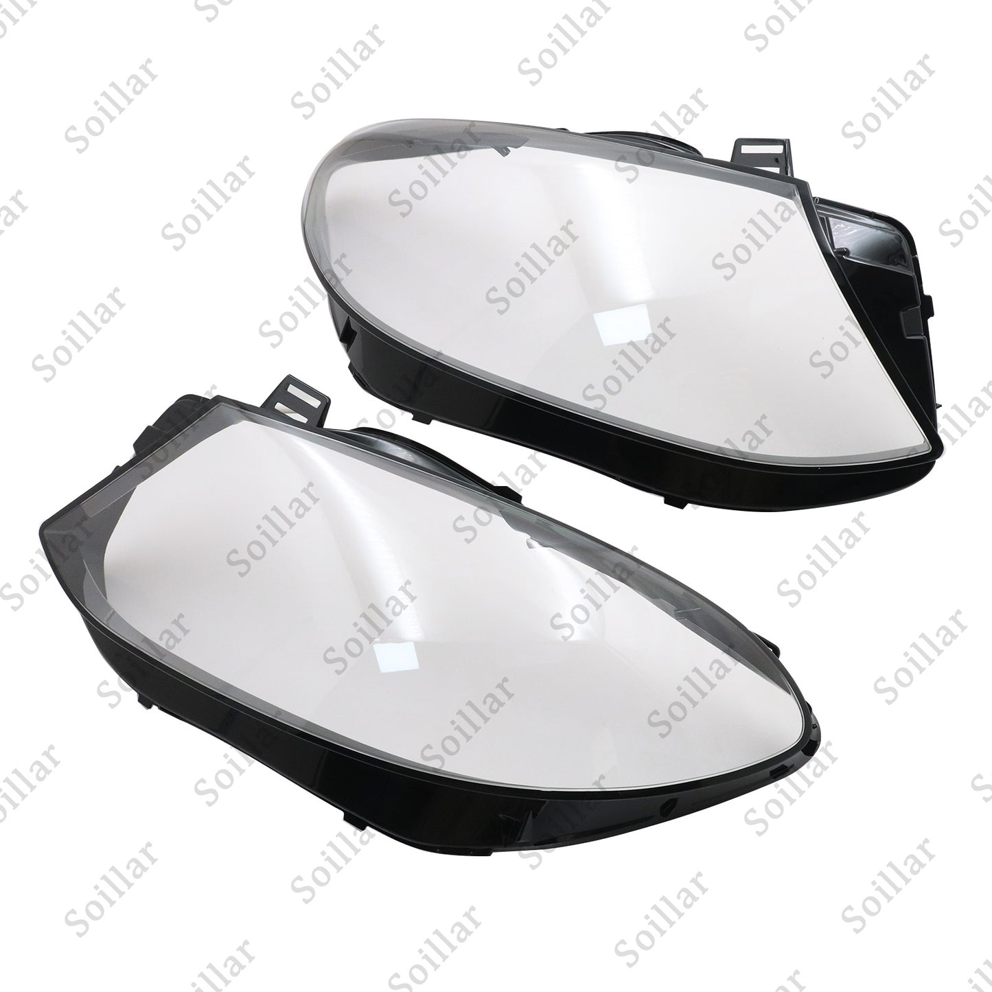 Pair Headlight Lens Cover Clear For 2016-2019 Mercedes Benz W166 GLE350 GLE43