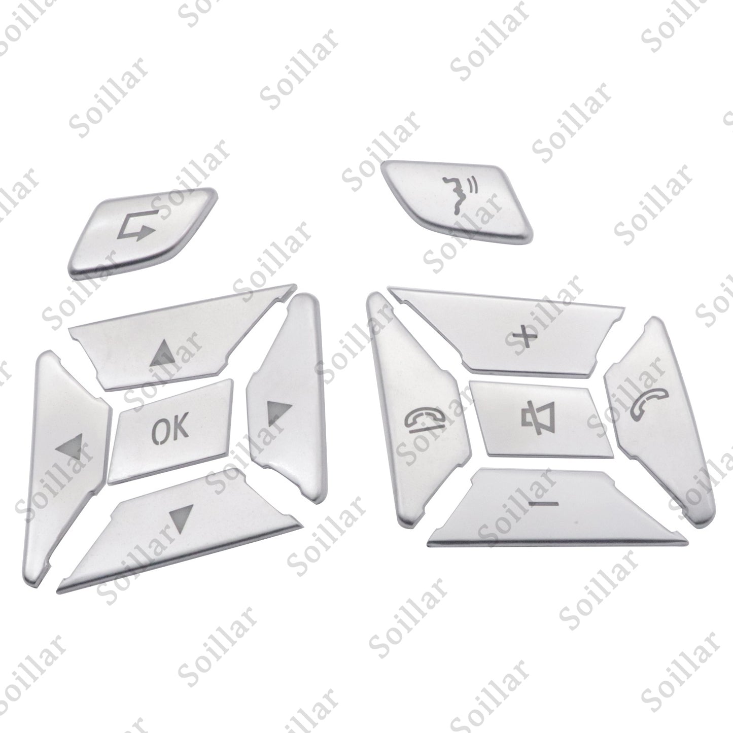 Fit for Mercedes Benz E C G Class W204 12-16 Steering Wheel Button Trim Silver