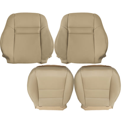 For 2003-2007 Honda Accord 4DR Front Driver & Passenger Bottom & Top Leather Seat Cover Tan