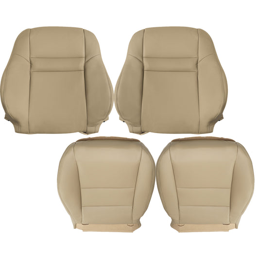 For 2003-2007 Honda Accord 4DR Front Driver & Passenger Bottom & Top Leather Seat Cover Tan