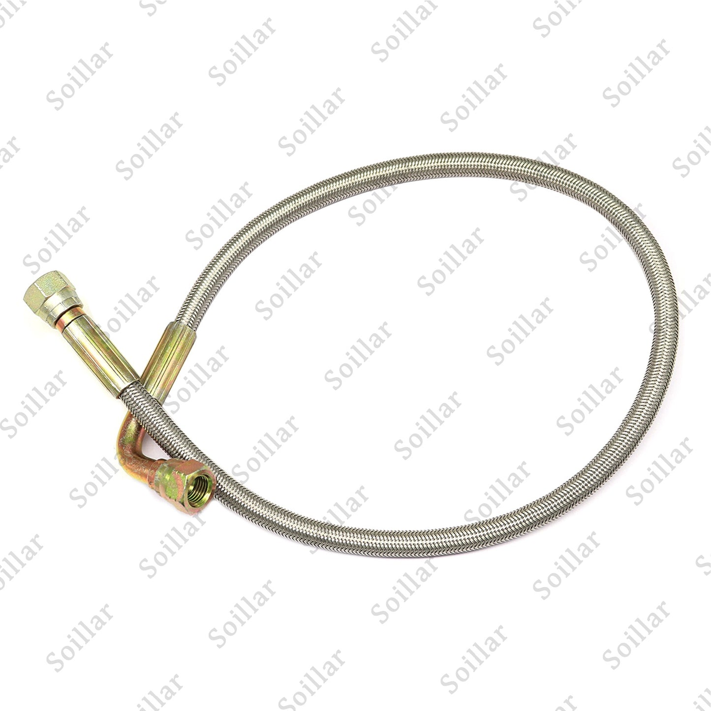 For Turbo Oil Feed Line 24" Steel Braided -4 -4AN 90 Degree x Straight  line