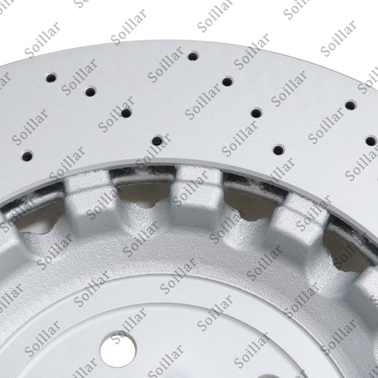 For BMW F06 F10 F13 M5 Pair Set Rear Vented & Drilled Disc Brake Rotors