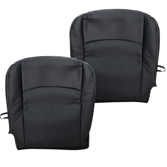 For 2009-2012 Dodge Ram 1500 2500 3500 Front Driver & Passenger Bottom Leather Seat Cover Black