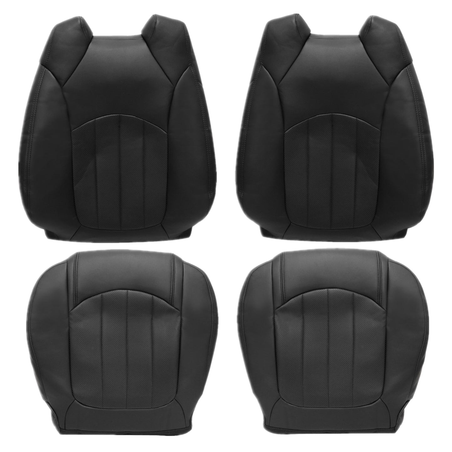 For 2008-2012 Buick Enclave Both Side Bottom & Top Leather Seat Cover Black 4PCS