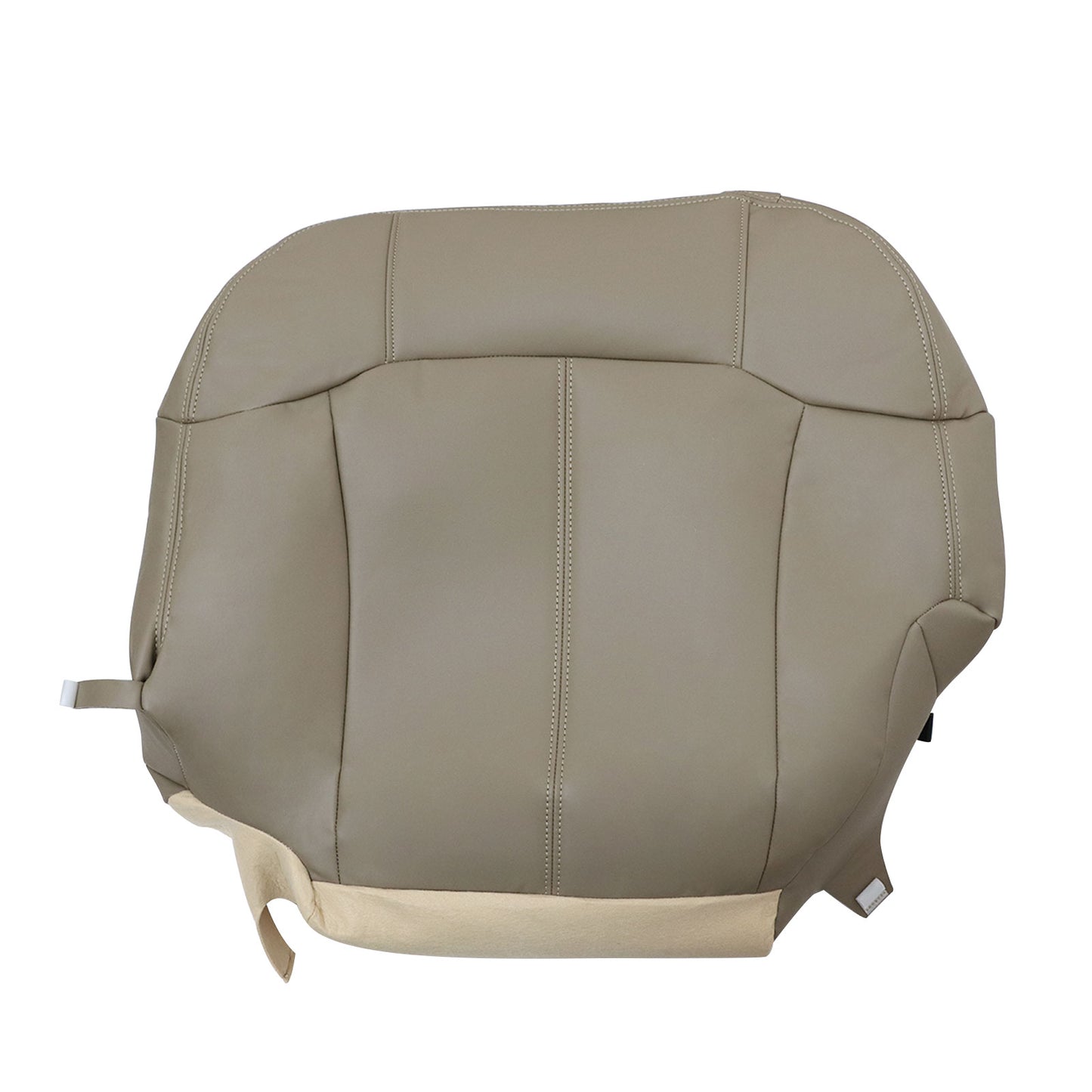 For 1999-2002 Chevrolet Silverado GMC Sierra Front Driver & Passenger Bottom Leather Seat Cover Med Tan