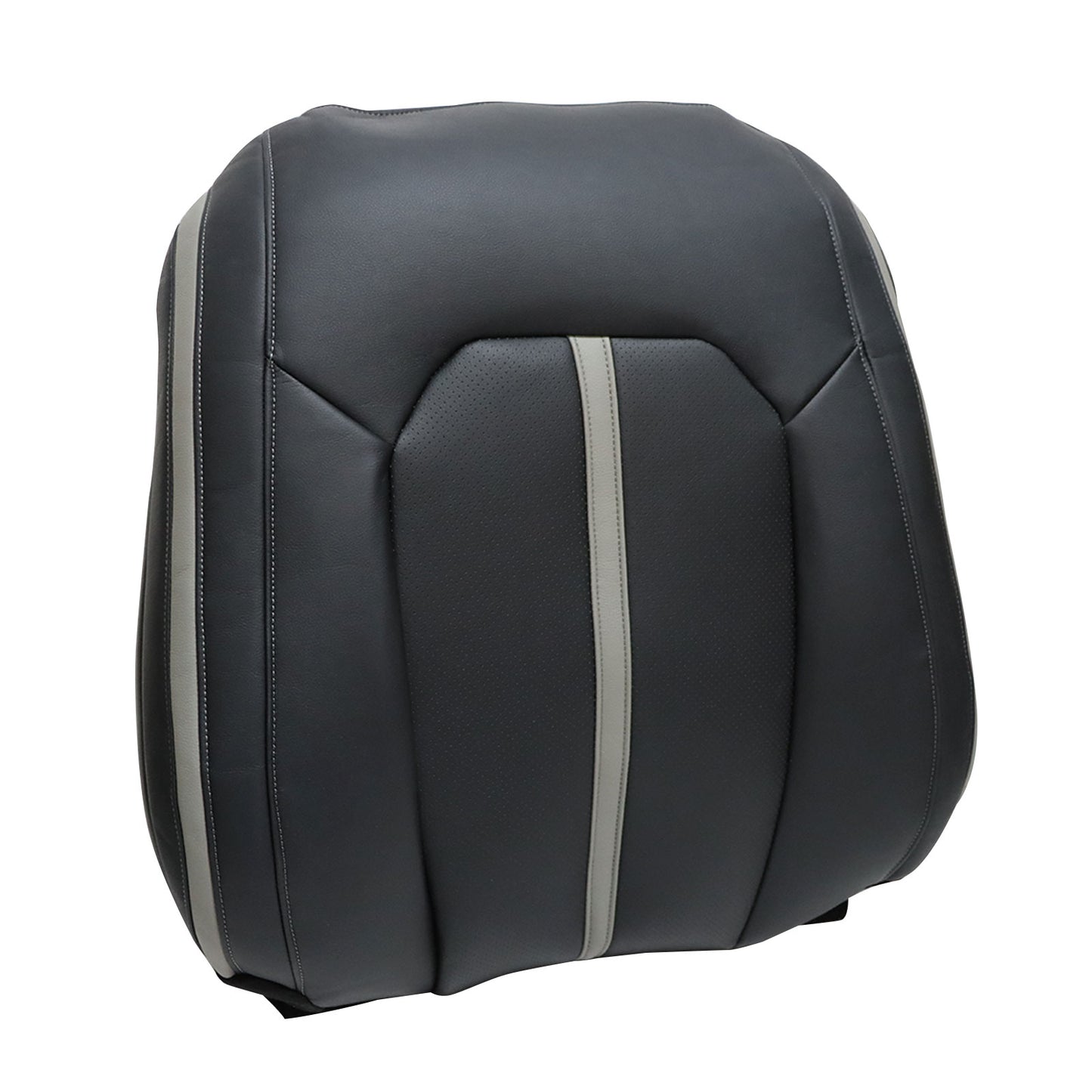 For 2015-2020 Ford F150 F250 F350 Front Driver & Passenger Bottom & Top Leather Seat Cover Black
