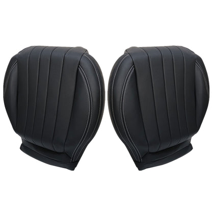 For 2017-2020 Mercedes Benz E300 E350 E400 E450 Driver & Passenger Bottom Leather Seat Cover Black