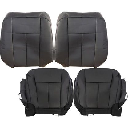 For 2007-2014 Ford Expedition Limited Front Driver & Passenger Bottom & Top Leather Seat Cover Black