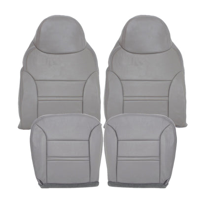 Fits 2000 2001 Ford Excursion Both Driver & Passenger Leather Seat Cover Gray