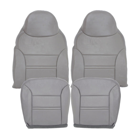 Fits 2000 2001 Ford Excursion Both Driver & Passenger Leather Seat Cover Gray