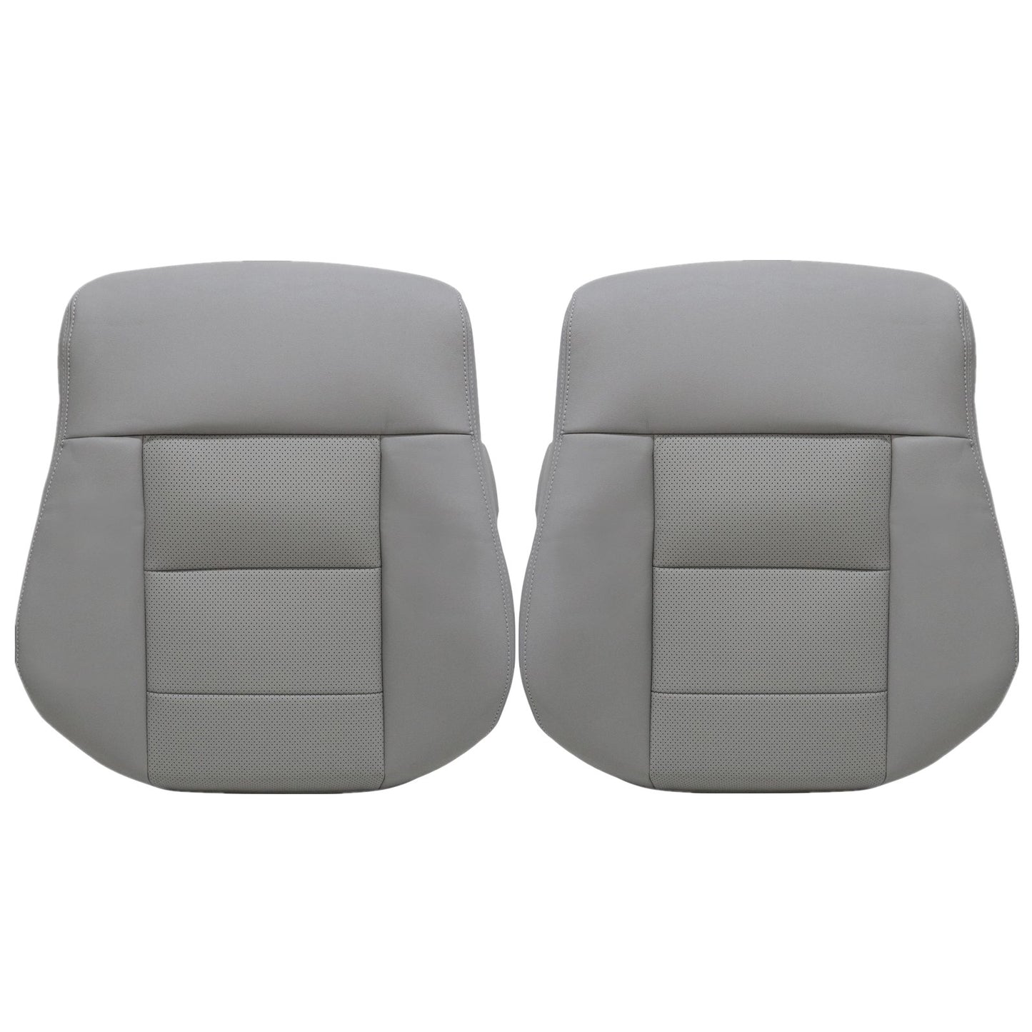 For 2010-2016 Mercedes Benz E200 E250 E300 E350 Driver & Passenger Bottom & Top PERFORATED Leather Seat Cover Gray