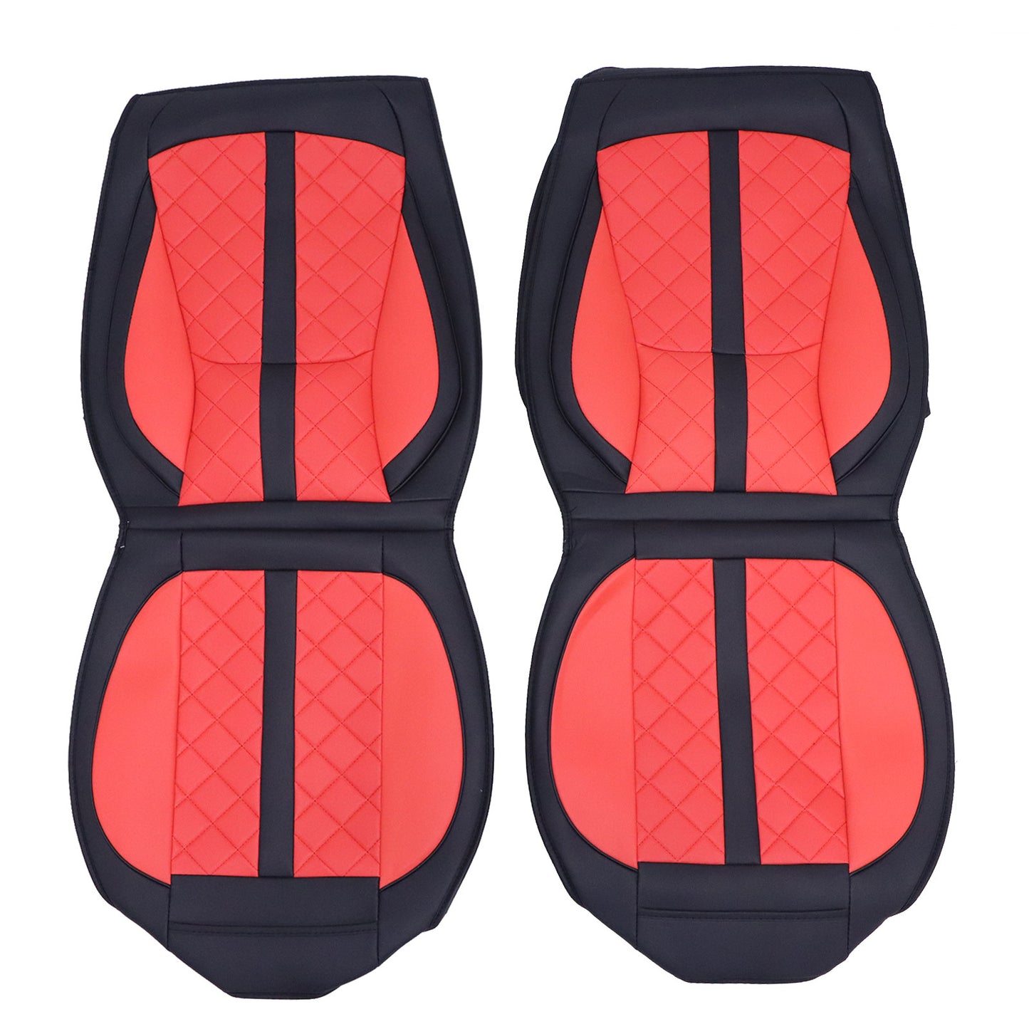For Toyota 5 Seat Cover Front & Rear PU Leather Waterproof Protector Cushion Red