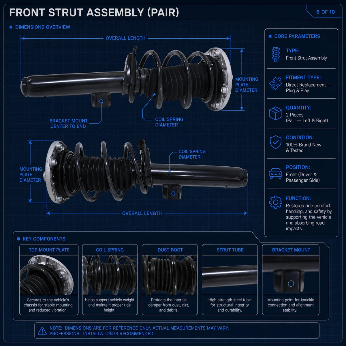 2x Front Struts Assys For 12-19 BMW F30 F33 328xi 335i 428i xDrive AWD