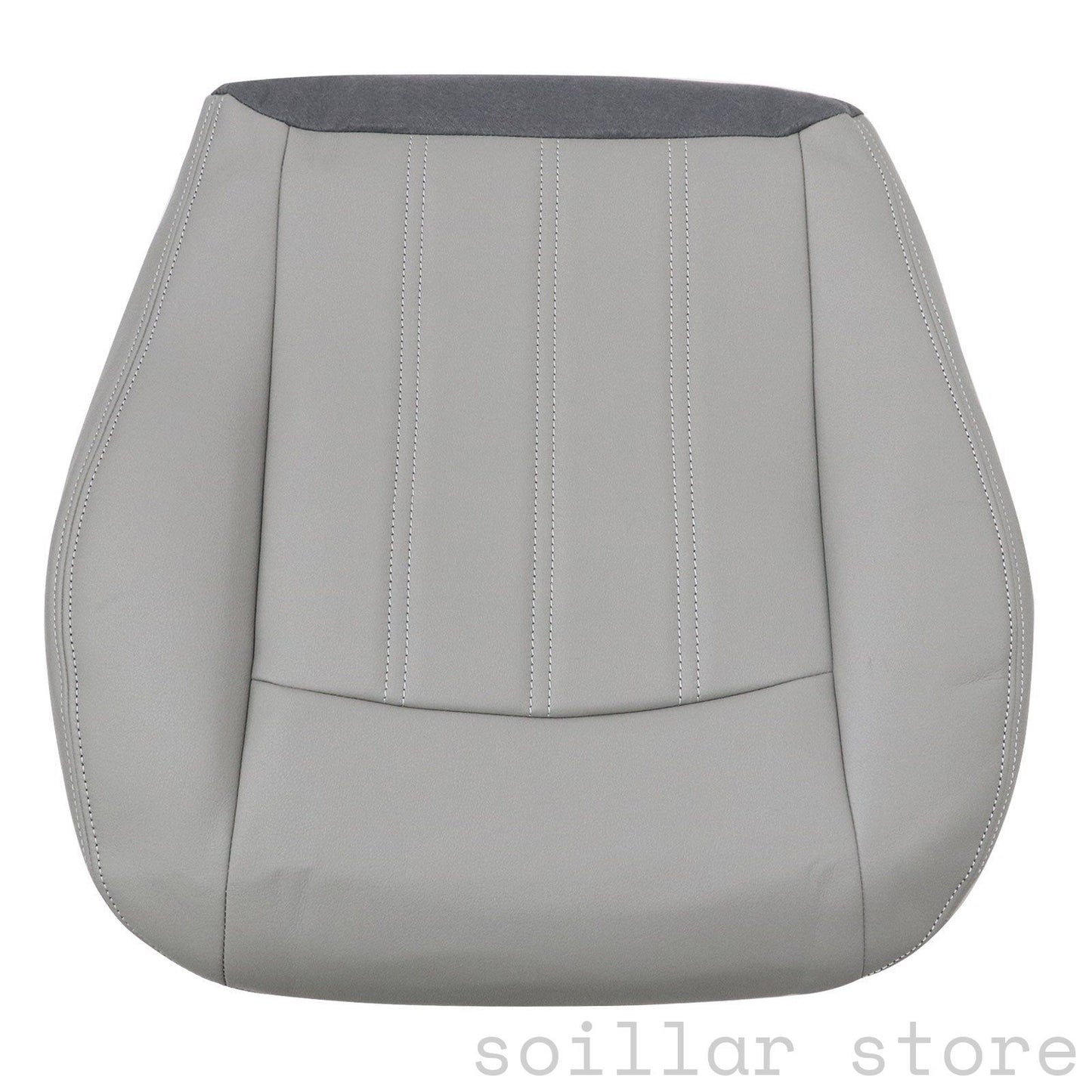 4PCS For 2005 2006 2007 2008 2009 2010 Chrysler 300C Front Both Side Driver & Passenger Bottom & Top Leather Seat Cover Gray