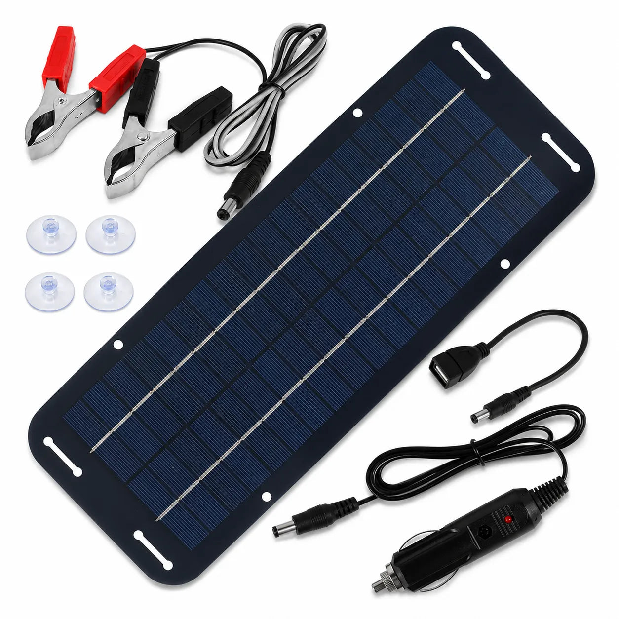 30W 12V Solar Panel Battery Charger Kit & Trickle Maintainer for Car RV Boat