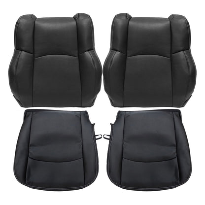 For 2009-2018 Dodge Ram 1500 2500 3500 Replacement Driver & Passenger Bottom & Top Leather Seat Cover Black