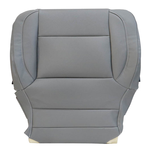 For 2014-2019 Chevy Silverado Front Driver & Passenger Bottom Leather Seat Cover Dark Ash Gray