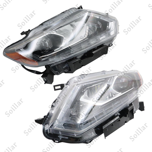 Pair For 2014 2015 2016 Nissan Rogue Headlight Assembly LED Left + Right Side US