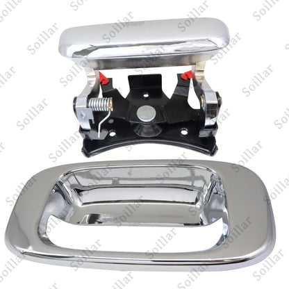 Chrome Tailgate Handle & Bezel Lock Set For 1999-2007 Chevy Silverado GMC Sierra