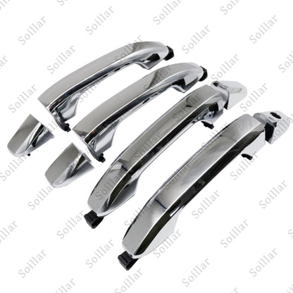 Exterior Door Handle For 2014-2017 Chevrolet Silverado 1500 Set of 4 Chrome