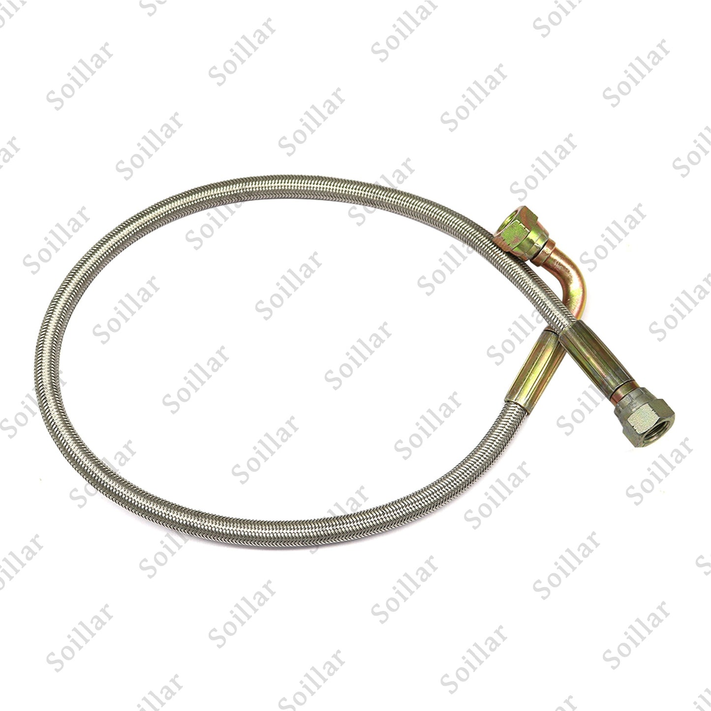 For Turbo Oil Feed Line 24" Steel Braided -4 -4AN 90 Degree x Straight  line