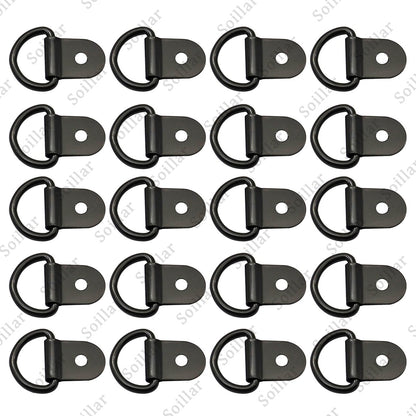 20pcs Black D Shape Tie Down Anchors Ring for Car Truck Trailers RV Boats Power