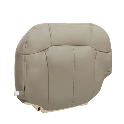 For 1999-2002 Chevrolet Silverado GMC Sierra Front Driver & Passenger Bottom Leather Seat Cover Med Tan