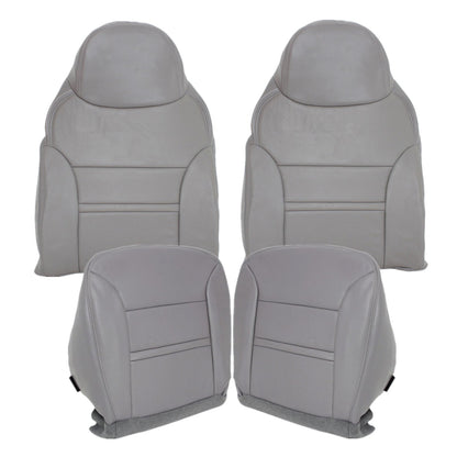 Fits 2000 2001 Ford Excursion Both Driver & Passenger Leather Seat Cover Gray