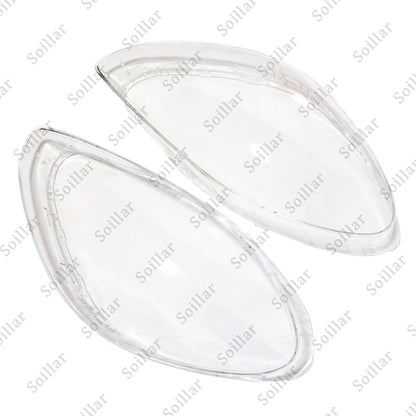 Pair Front Headlight Lens Clear Cover + Glue For Porsche Panamera 2017-2020