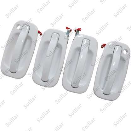 DOOR HANDLE SET 4 White For Chevy Silverado For GMC Sierra Suburban Yukon 99-06